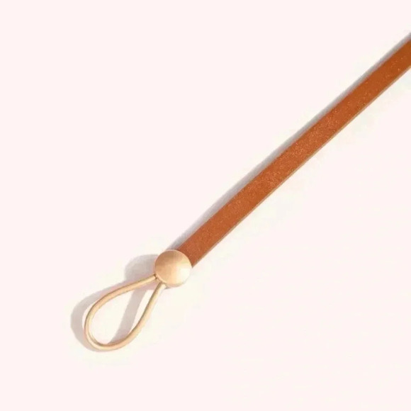 Western Boho Minimalist Camel Knot Belt Thin Waist Belt Vintage Style - Picture 5 of 9